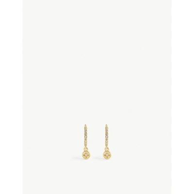 Astrid & Miyu Crystal 18ct Yellow Gold-plated Sterling Silver Huggie Earrings