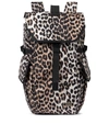 GANNI RECYCLED LEOPARD-PRINT BACKPACK,P00489012
