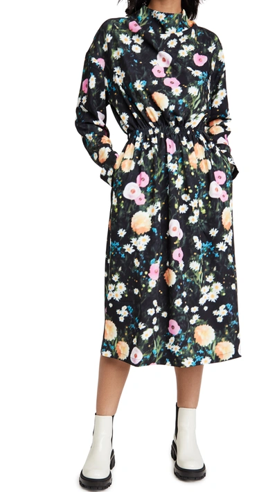 Stine Goya Jay Floral Long Sleeve Scuba Knit Dress In Poppy