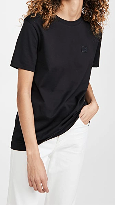 Acne Studios Ellison Face Short Sleeve Shirt In Black
