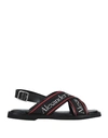 Alexander Mcqueen Cross Strap Sandals In Black