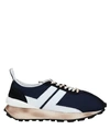 Lanvin Navy Mesh Bumper Sneakers In Blue