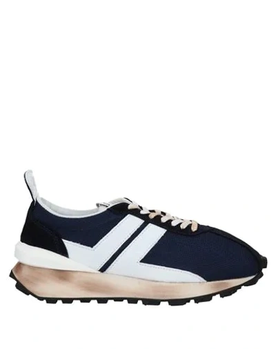 LANVIN LANVIN MAN SNEAKERS MIDNIGHT BLUE SIZE 7 POLYESTER, CALFSKIN,11985676AX 5