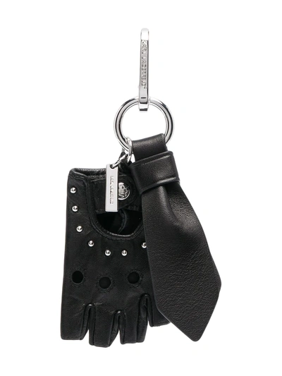 Karl Lagerfeld Tie And Glove Keychain In Black