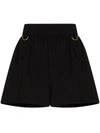 Givenchy D-ring Embellished Flared-leg Wool Shorts In Black