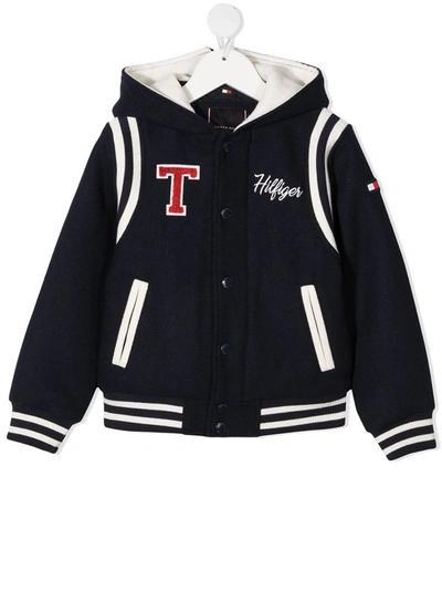 Tommy Hilfiger Junior Kids' Striped Sports Jacket In Blue