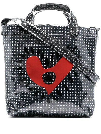10 Corso Como Heart Print Tote Bag In Black