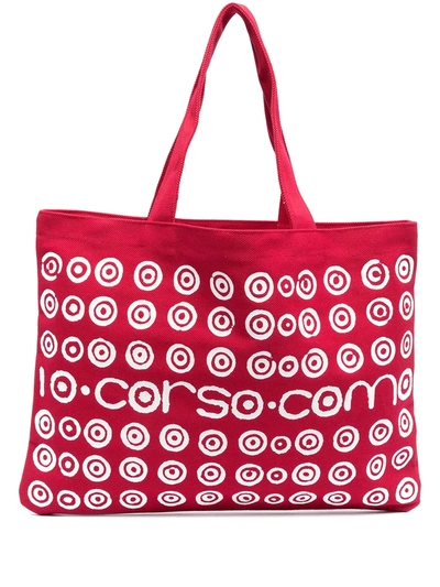 10 Corso Como Spiral Logo Print Tote Bag In Red