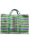 10 Corso Como Largs Striped Tote Bag In Green