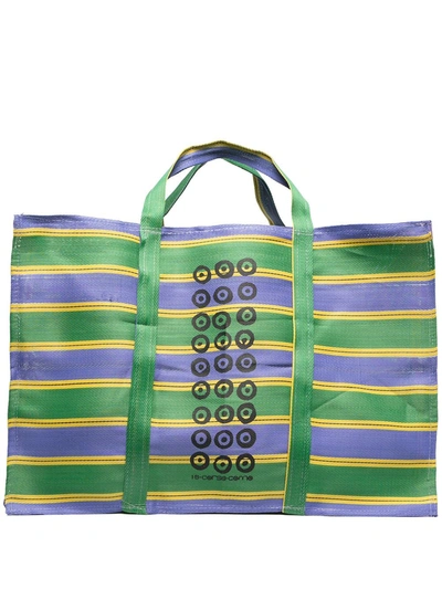 10 Corso Como Largs Striped Tote Bag In Green