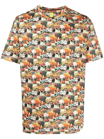 Paul Smith Floral-print Short-sleeved T-shirt In Orange