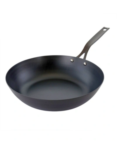 Kenmore Maxwell 12" Tempered Wok With Riveted Cast Handle In Black
