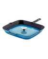 MEGACHEF MEGACHEF 11" SQUARE ENAMEL GRILL PAN WITH MATCHING GRILL PRESS