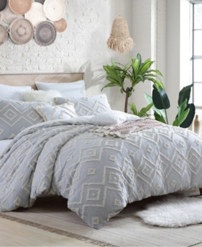 Swift Home Astonishing Rukai Clip Jacquard Gauze 5 Piece Comforter Set, King/california King In Light Gray
