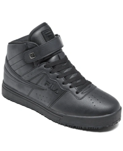 Fila Women's Vulc 13 Wide Width Slip Resistant High Top Work Sneakers From Finish Line In Black