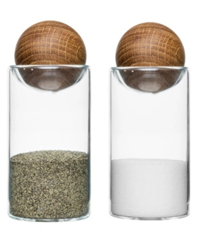 Widgeteer Sagaform Salt And Pepper Shakers With Oak Stoppers In Clear