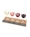 TWINE ACACIA WOOD WINE FLIGHT BOARD