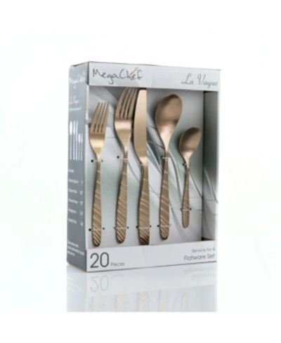 Megachef La Vague Flatware Set Of 20-piece In Matte Rose