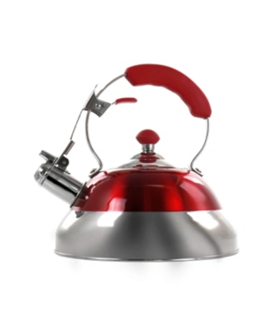 Megachef 2.7 Liter Stovetop Whistling Kettle In Red
