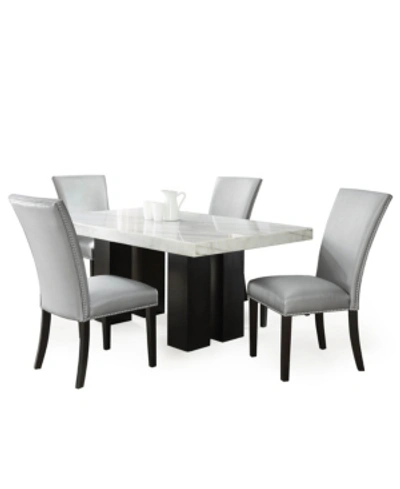 Furniture Camila Rectangle Dining Table And Silver Dining Chair 5-piece Set, Created For Macy's