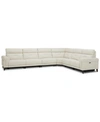 FURNITURE CLOSEOUT! JAZLO 6-PC. LEATHER SECTIONAL WITH 3 POWER RECLINERS, CREATED FOR MACY'S