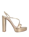 GIANVITO ROSSI GIANVITO ROSSI WOMAN SANDALS GOLD SIZE 11 SOFT LEATHER,11979304OW 15