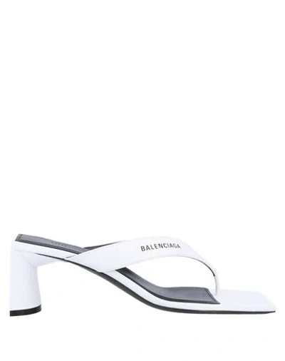 Balenciaga Toe Strap Sandals In White