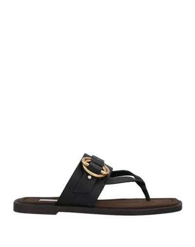 Stella Mccartney Toe Strap Sandals In Dark Brown