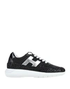 Shop Hogan Woman Sneakers Black Size 4.5 Textile Fibers, Leather