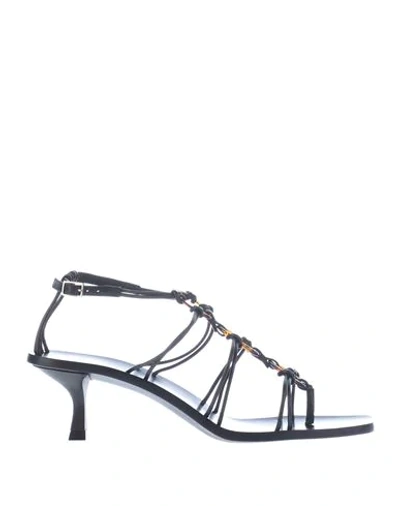 Cult Gaia Toe Strap Sandals In Black