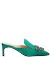 Giannico Woman Mules & Clogs Emerald Green Size 8.5 Textile Fibers In Green