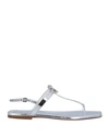 Roger Vivier Toe Strap Sandals In Silver