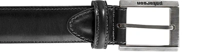 Pakerson Designer Men's Belts Volterra Black Handmade Italian Leather Belt In Noir