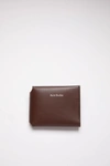 Acne Studios Grained-effect Trifold Wallet In Dark Brown