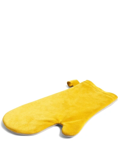 Hay Yellow & Grey Suede Oven Mitt