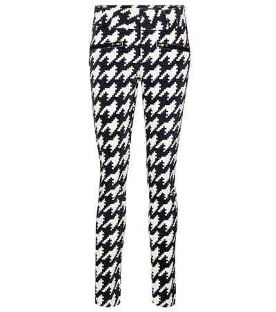 Perfect Moment Aurora Houndstooth High-rise Flared Ski Pants In Houndstooth-black-snow-white