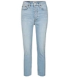 Re/done Originals Comfort Stretch High Waist Ankle Crop Jeans In Blue