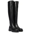Gianvito Rossi Quinn Leather Over-the-knee Boots In Black