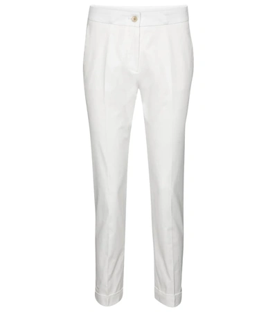 Etro High-rise Cropped Slim-fit Trousers In White