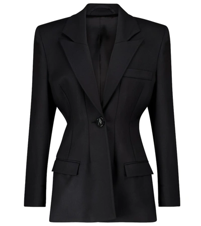 Attico Fitted Single-breasted Blazer In Black