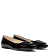 TOD'S GOMMA PATENT LEATHER BALLET FLATS,P00539031