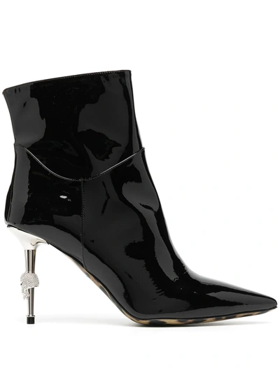 PHILIPP PLEIN SKULL-HEEL ANKLE BOOTS