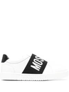 MOSCHINO LOGO PRINT SLIP-ON SNEAKERS