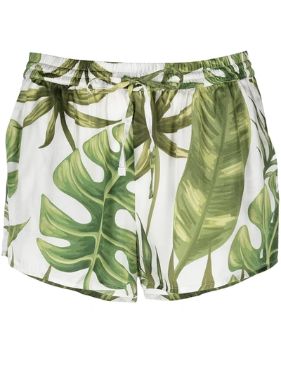 Mc2 Saint Barth Tropical Print Woman Shorts In White