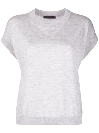 Incentive! Cashmere Cashmere Short-sleeved Top In Grey
