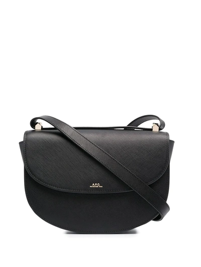 A.p.c. Genève Leather Shoulder Bag In Black
