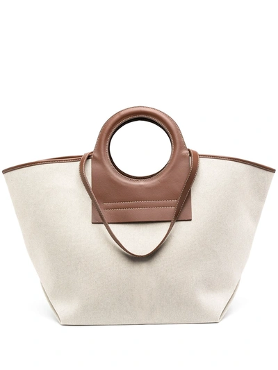 Hereu Large Cala Canvas Tote Bag In Neutrals