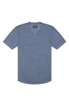 Goodlife Overdyed Tri-blend Scallop V-neck T-shirt In Blue Bell