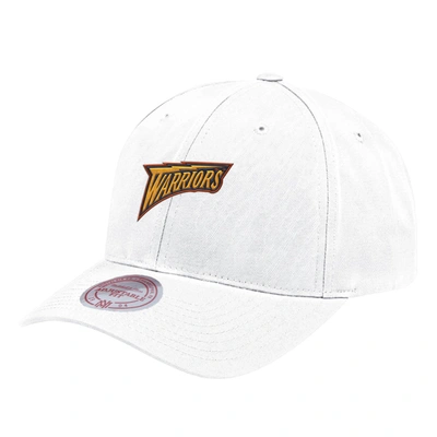 Pre-owned Aape X Mitchell & Ness Golden State Warriors Strapback Hat White