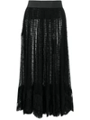 Dolce & Gabbana Point D'esprit Tulle Midi Skirt In Black